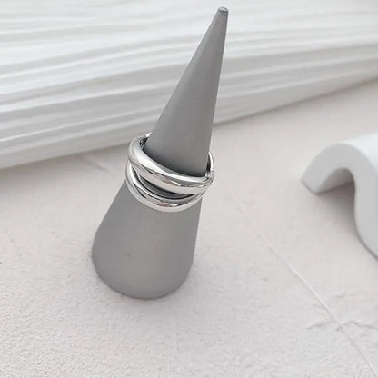 Double-Layer Silver Party Ring