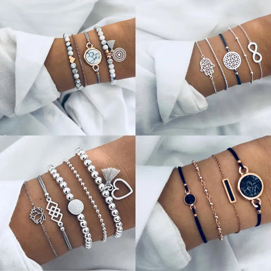 Geometric Charm Bracelet Set