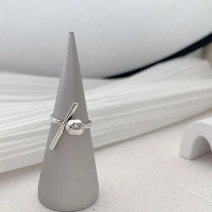 Double-Layer Silver Party Ring