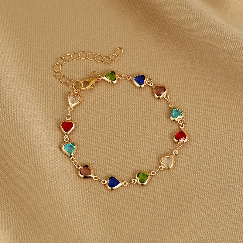 Colorful Heart Clip Bracelet