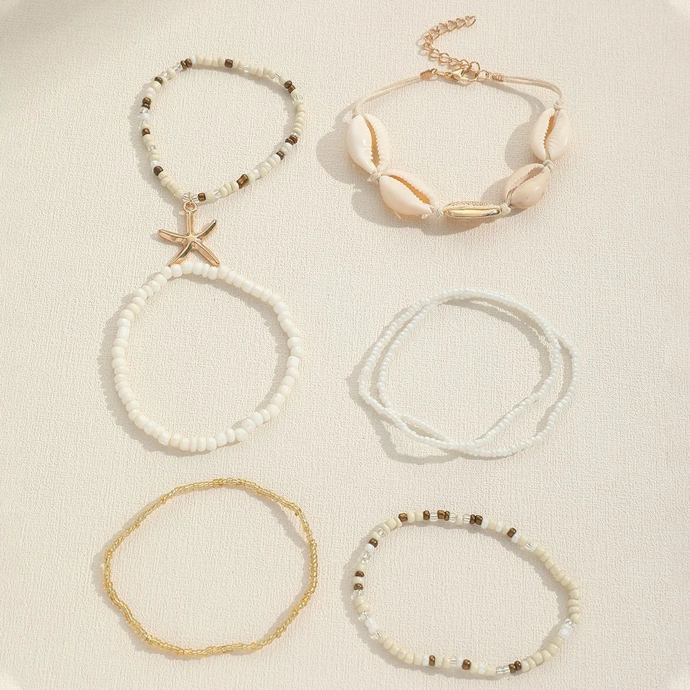 Layered Shell Bracelet Set