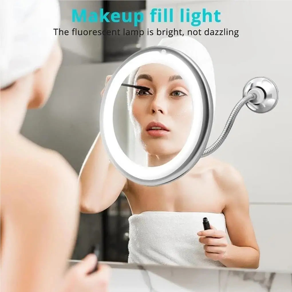 Flexible LED Makeup Mirror with 10x Magnification