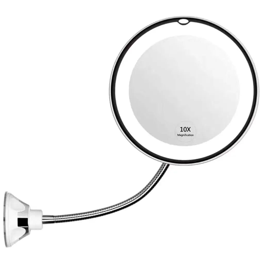 Flexible LED Makeup Mirror with 10x Magnification