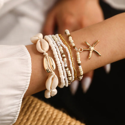 Layered Shell Bracelet Set