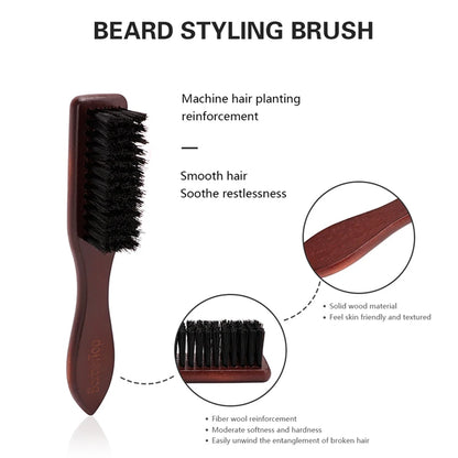 Barbertop Beard Brush with Wooden Handle