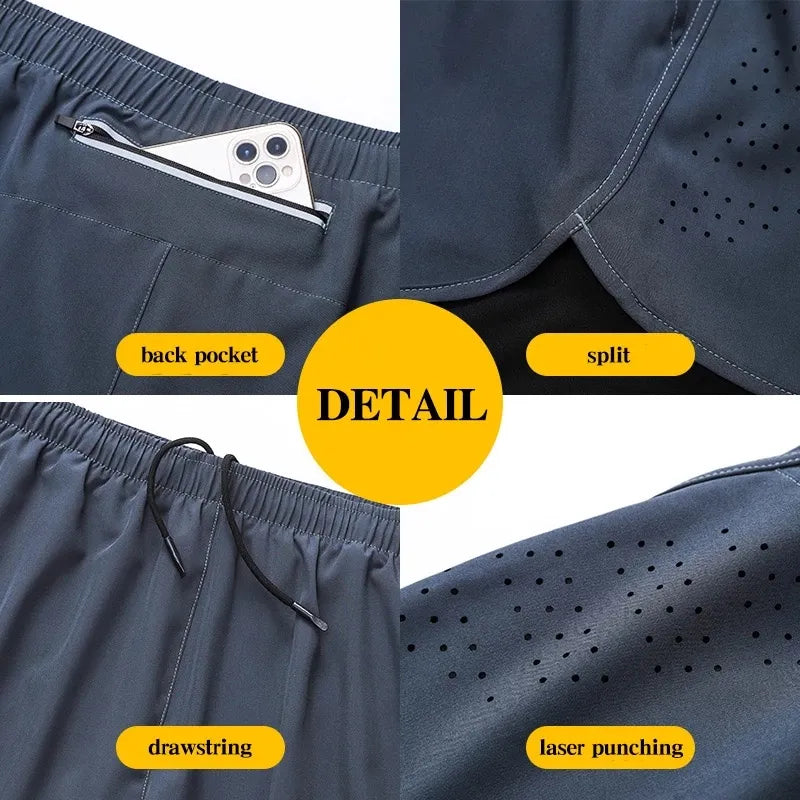 Men's Quick-Dry Double Layer Fitness Shorts