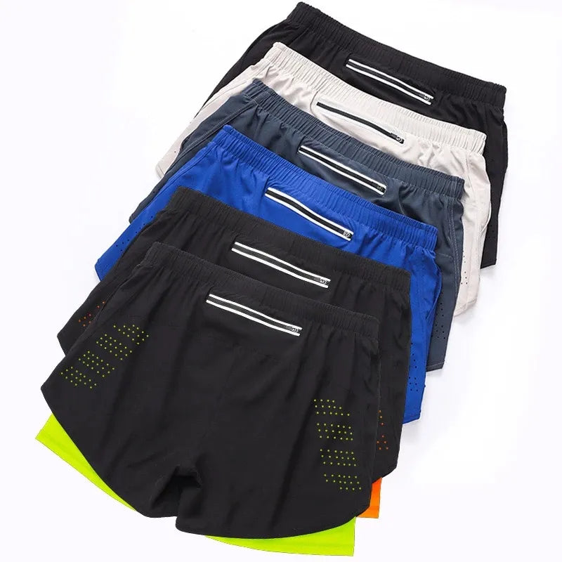 Men's Quick-Dry Double Layer Fitness Shorts