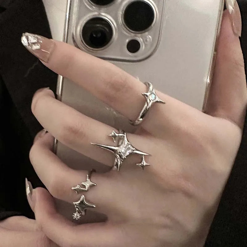 Vintage Cross and Star Open Ring