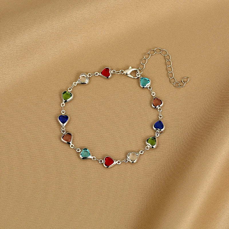 Colorful Heart Clip Bracelet