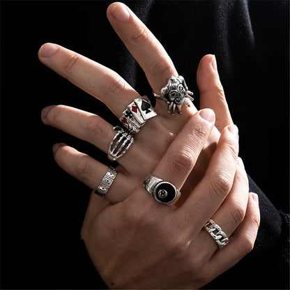 Men's Silver Rings Set