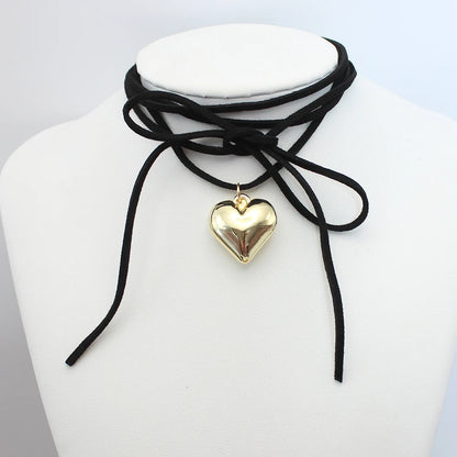 Gothic Velvet Choker with Heart Pendant