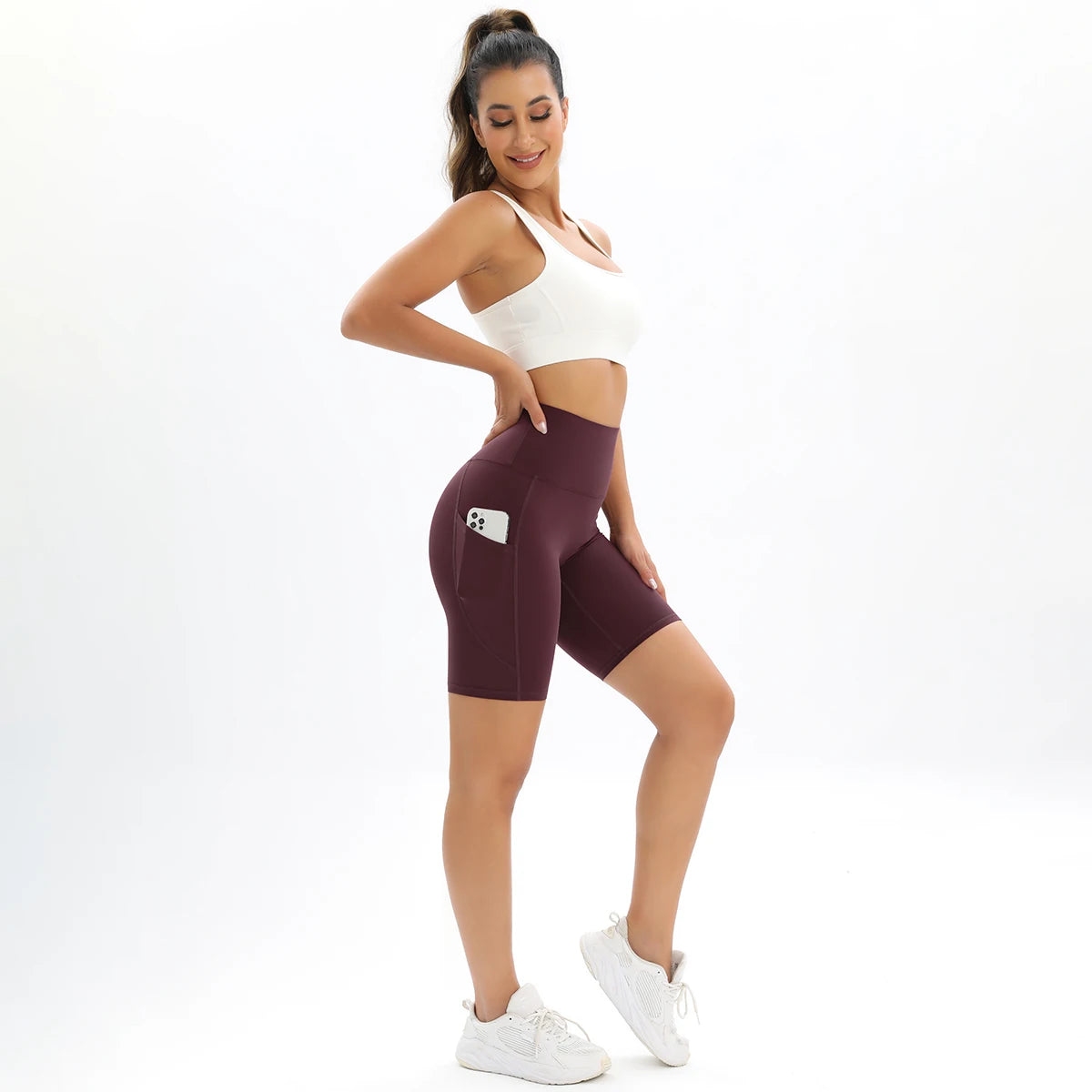 Breathable Yoga Shorts with Pockets