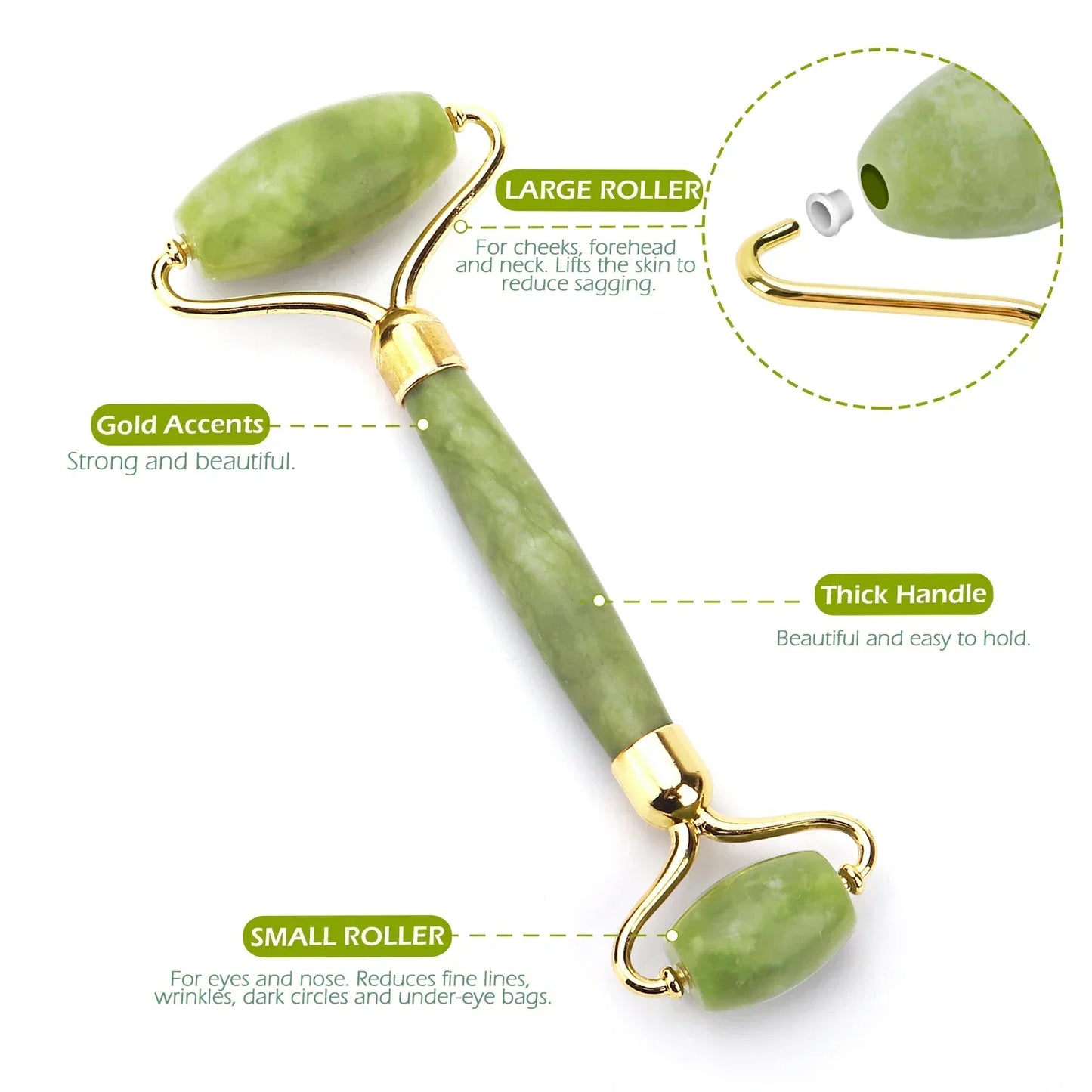 Natural Jade Roller & Gua Sha Set