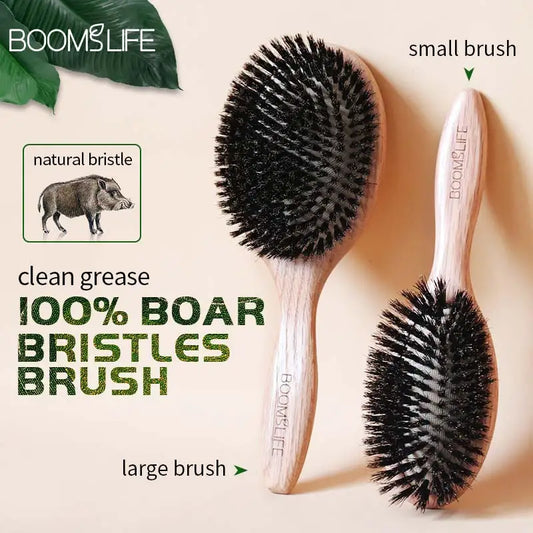 BOOMSLIFE Boar Bristle Hair Brush