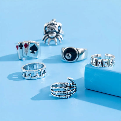 Men's Silver Rings Set