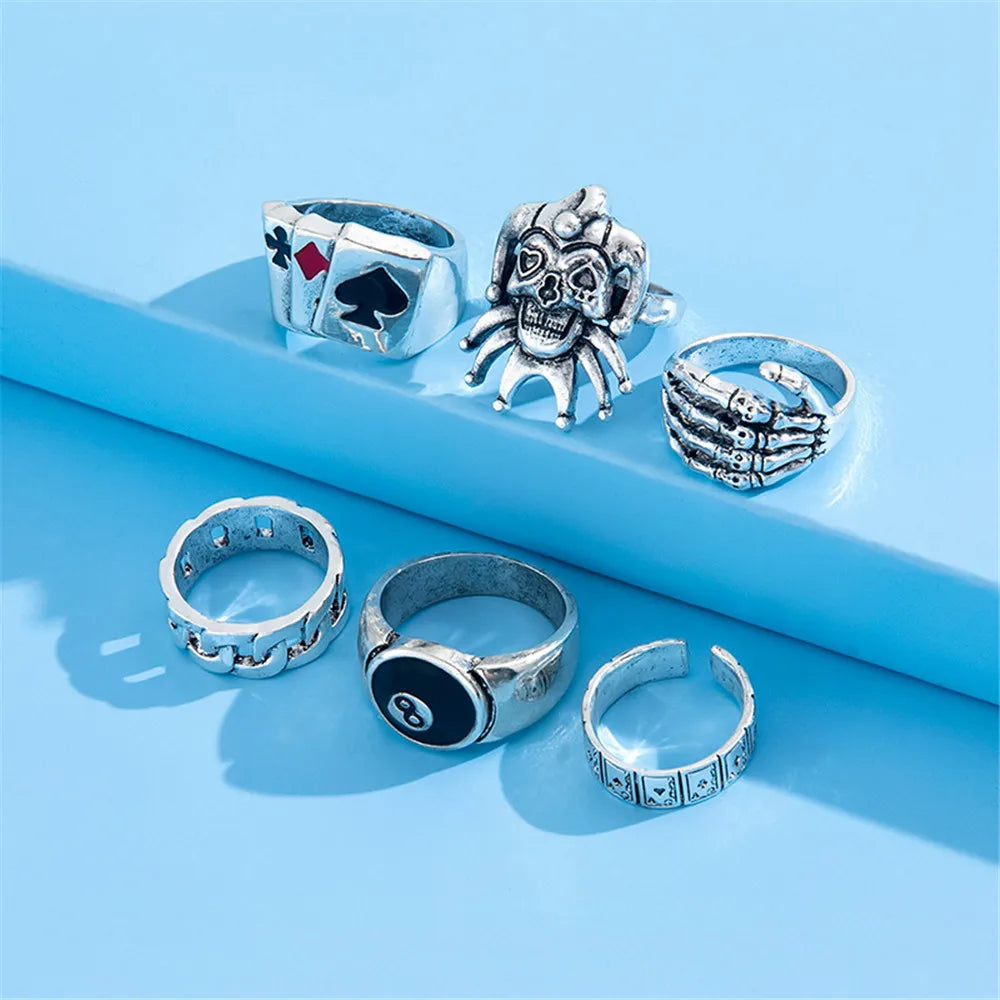 Men's Silver Rings Set