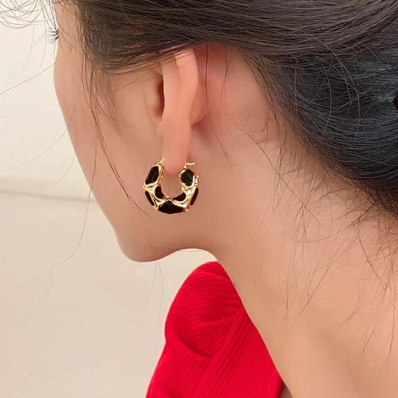 Creative Gold Plated Metal Earrings