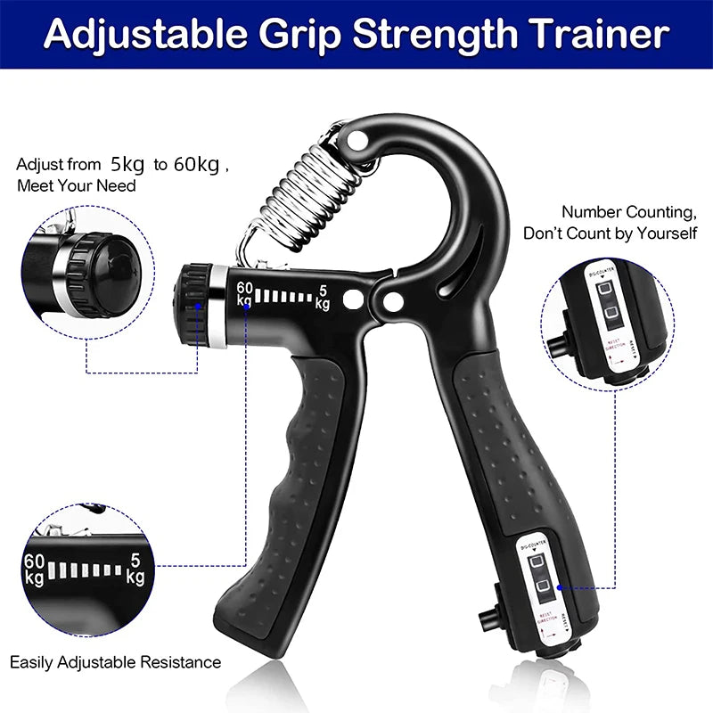 Adjustable Hand Gripper with Counter (5-60kg)