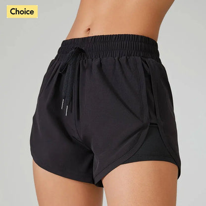 2-in-1 Elastic Yoga Shorts