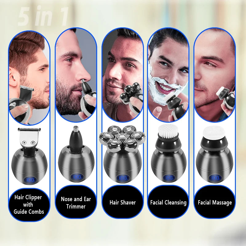 Men's Grooming Kit with LCD Display Electric Shaver