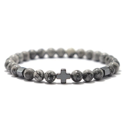 Hematite Cross Bracelet Set