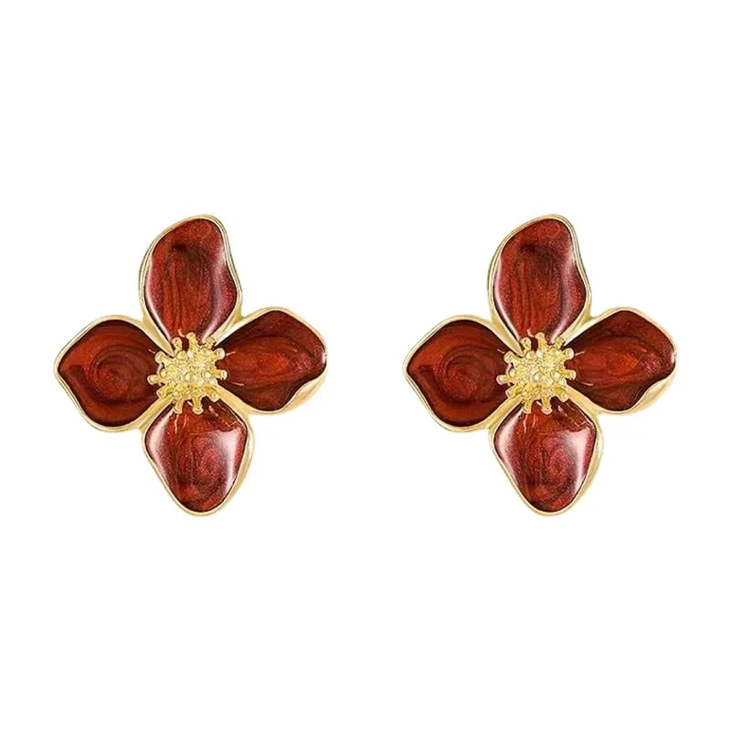 Retro Flower Drop Earrings