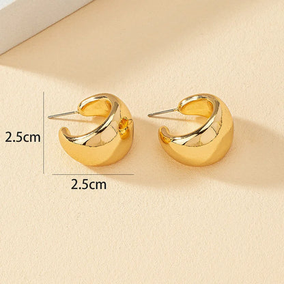 Smooth Thick Metal Hoop Earrings