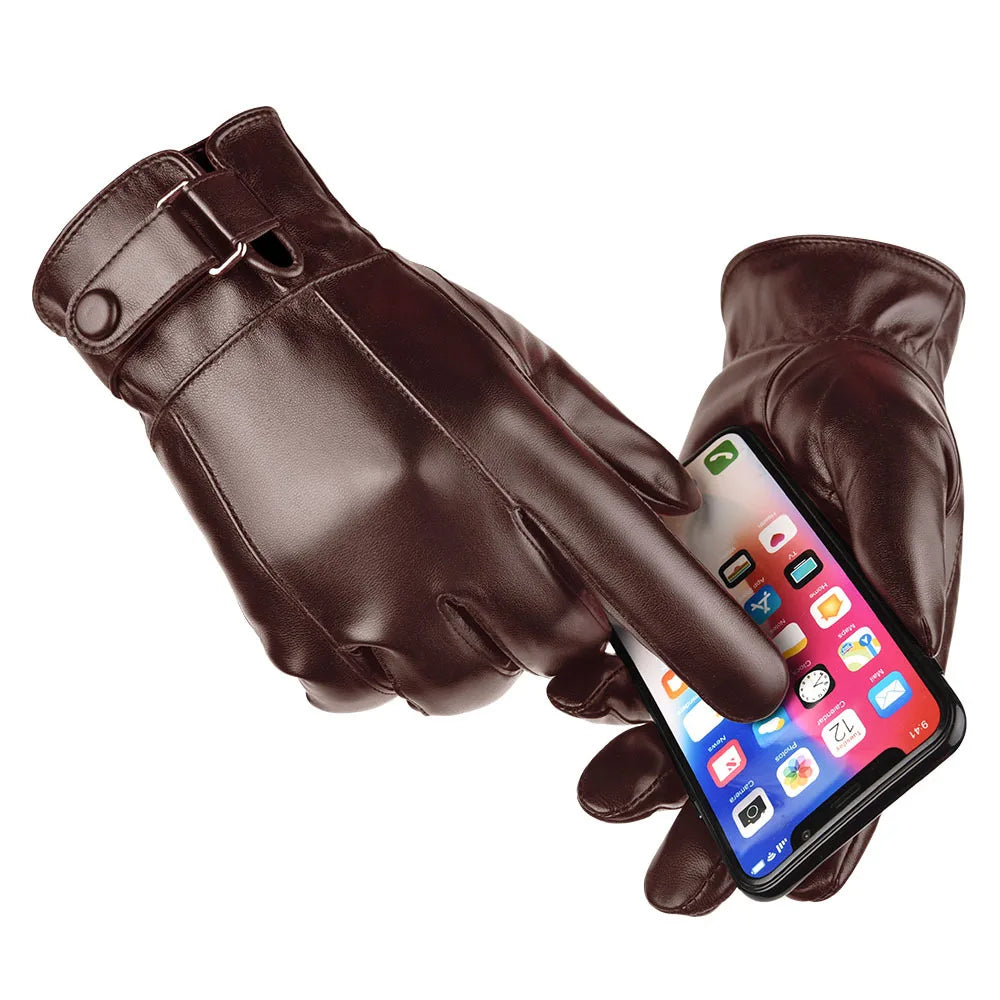 Men's Genuine Leather Winter Gloves