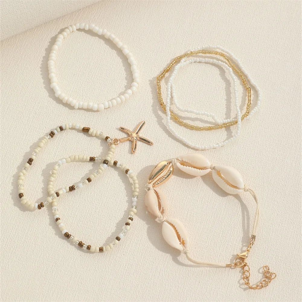 Layered Shell Bracelet Set