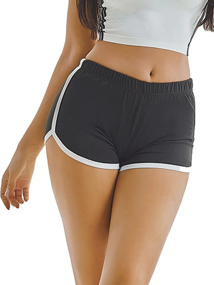 Mid Waist Slim Fit Shorts