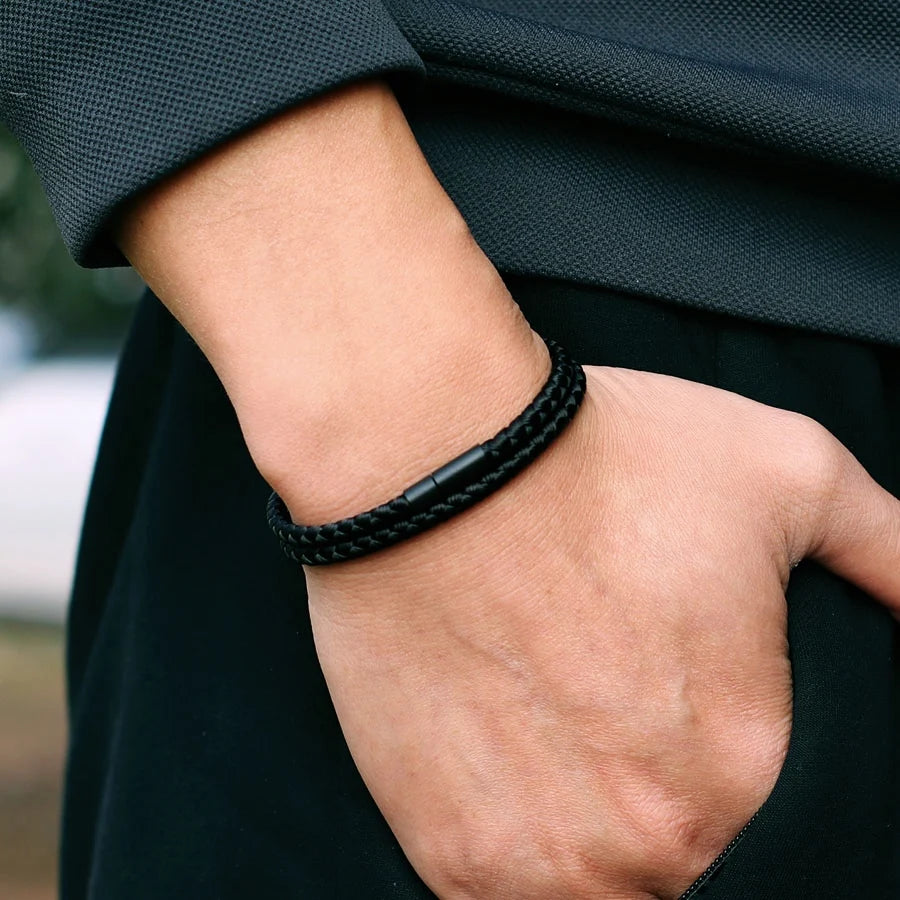 Nautical Leather Wrap Bracelet