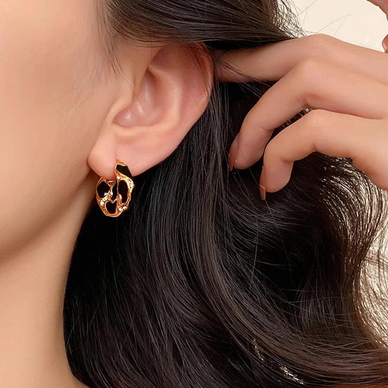 Creative Gold Plated Metal Earrings