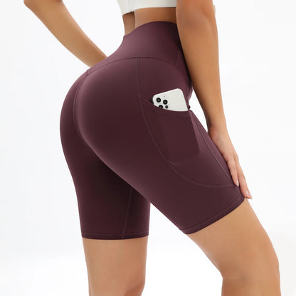 Breathable Yoga Shorts with Pockets