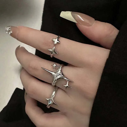 Vintage Cross and Star Open Ring