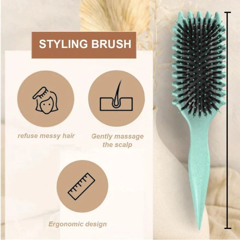 Boar Bristle LED Hair Brush