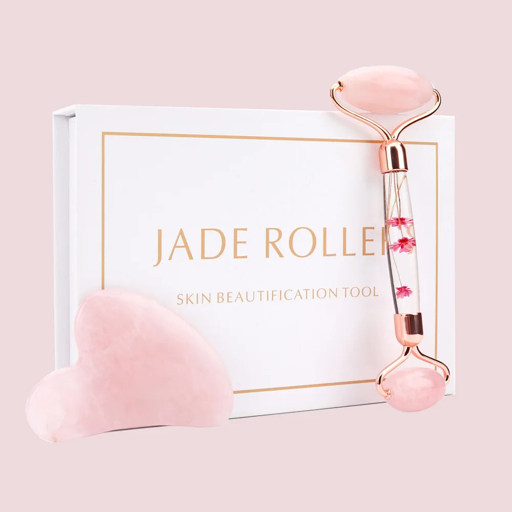 Natural Jade Roller & Gua Sha Set