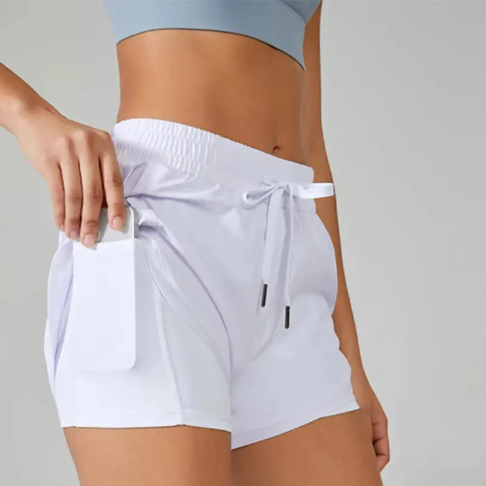 2-in-1 Elastic Yoga Shorts