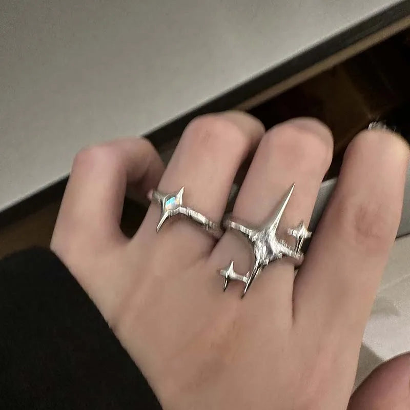 Vintage Cross and Star Open Ring