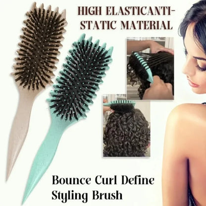 Boar Bristle LED Hair Brush